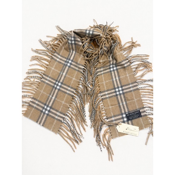 Burberry Accessories - NWT BURBERRY LONDON Nova Check Scarf Plaid Fringe Wool Cashmere 52" Scotland